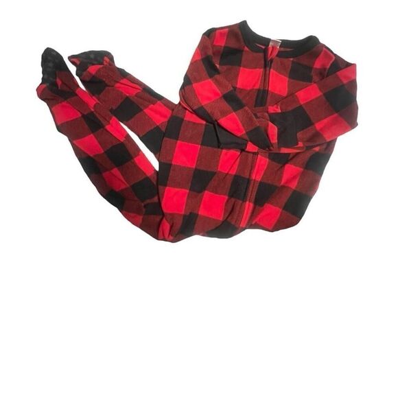 Old Navy Buffalo Plaid Footie Pajamas Size 4 T - Picture 2 of 6